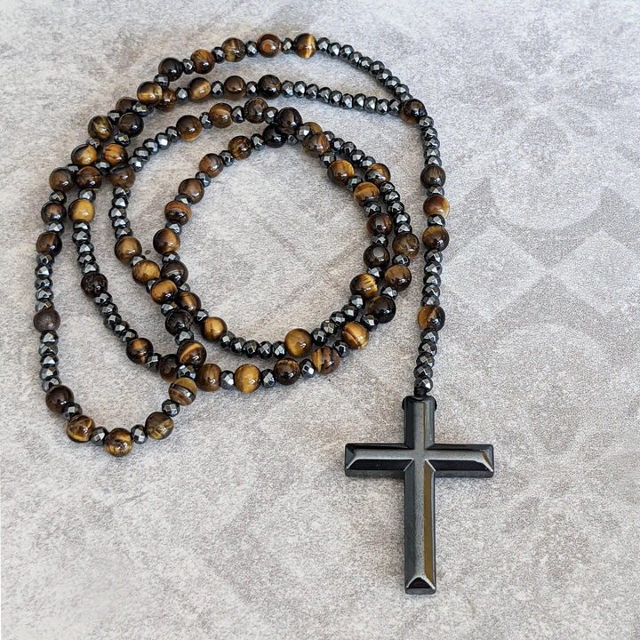 Skanto | Orion Spirituell Halskjede med Tigerøye & Lapis Lazuli – Herres rosary