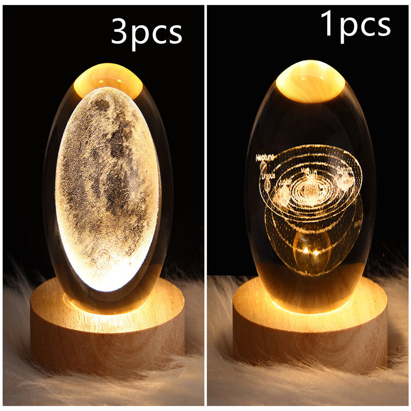 3D Galaxy Crystal Ball LED Nattlys | Skanto