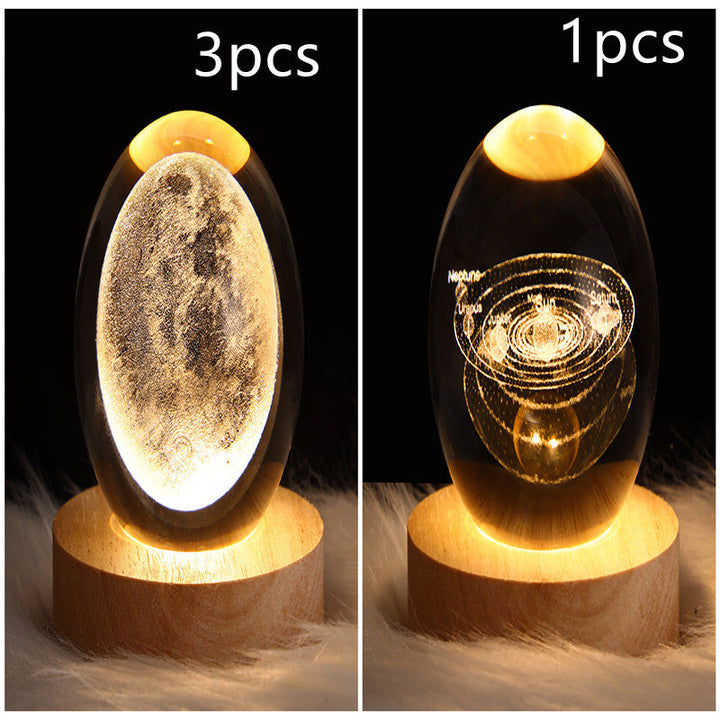 3D Galaxy Crystal Ball LED Nattlys | Skanto