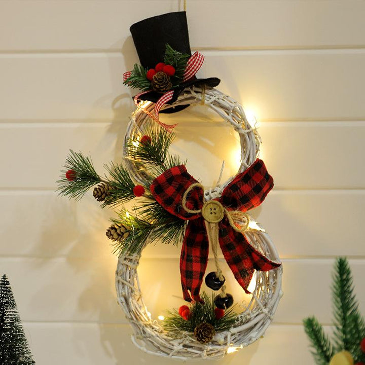 Skanto | Julekrans Rustic Snømann LED Dekorasjon