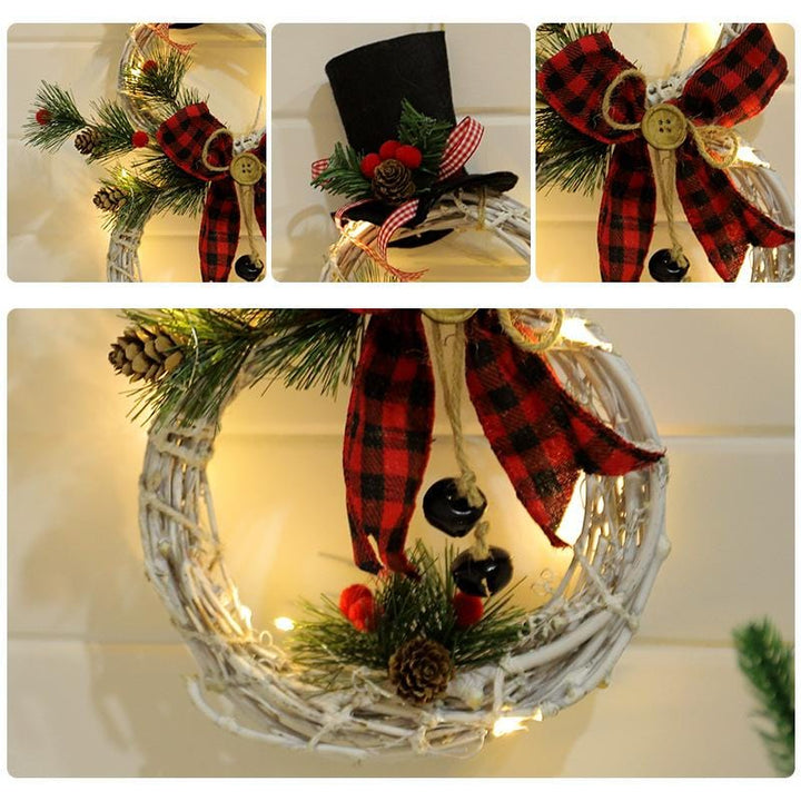 Skanto | Julekrans Rustic Snømann LED Dekorasjon