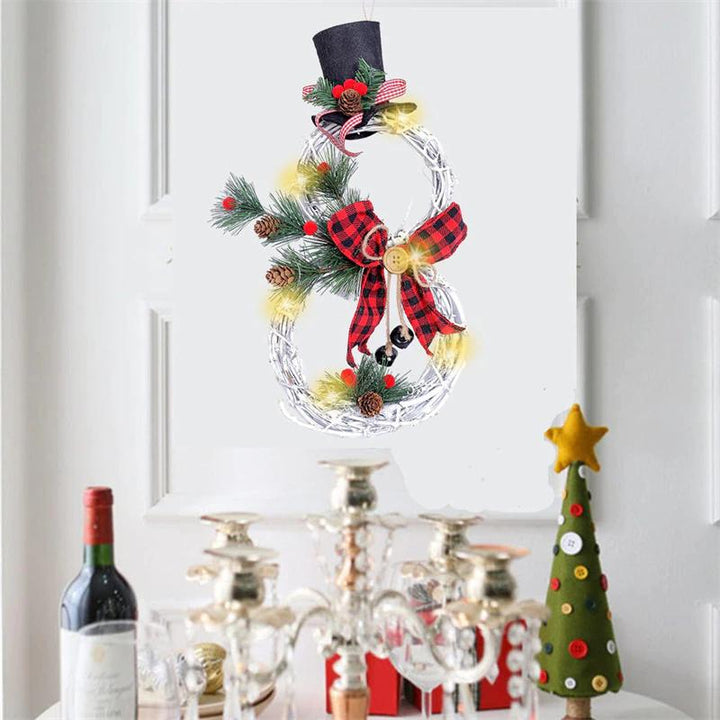 Skanto | Julekrans Rustic Snømann LED Dekorasjon