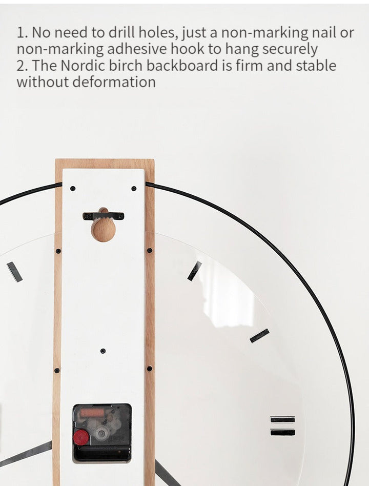 Skanto | Solid Wood Nordic Veggdekorasjon Klokke 40cm