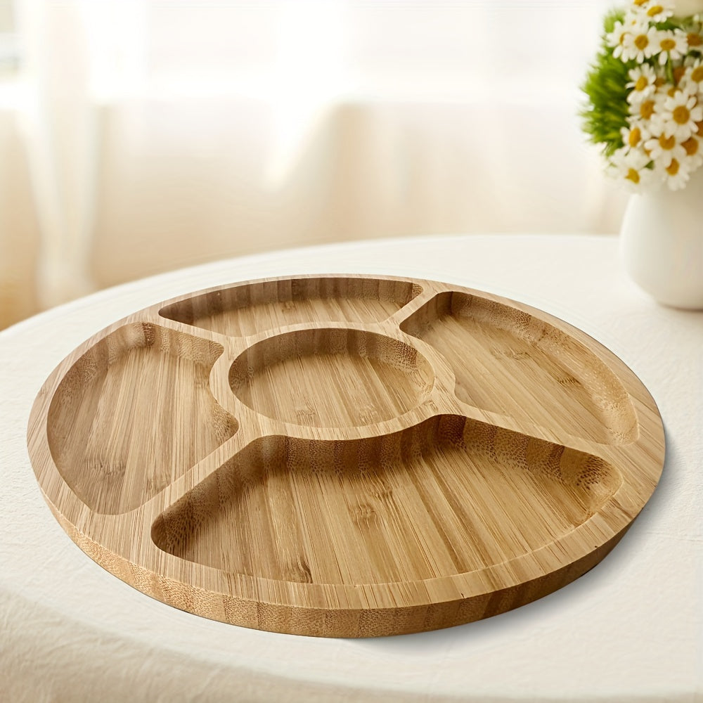 BambooServe - Elegant Rund Snack Brett for Kjøkkenet Skanto