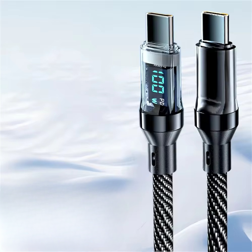 SuperCharge 120W Typ-C Schnellladekabel med LED-blå