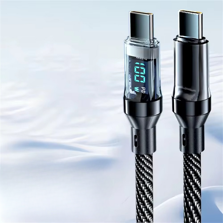 SuperCharge 120W Typ-C Schnellladekabel med LED-blå