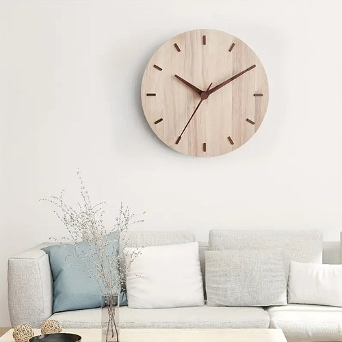 Skanto | Stilig Valnøtt Tre Veggklokke – Minimalistisk Moderne Design