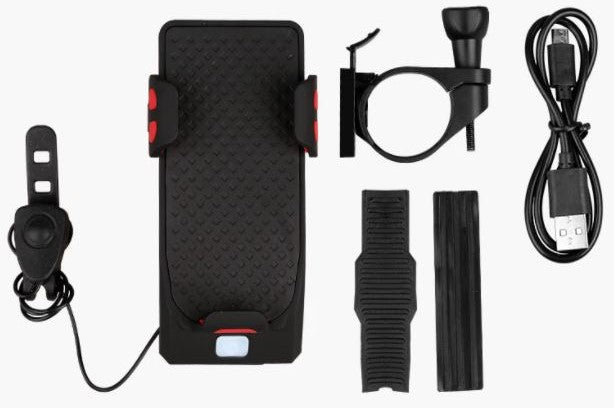 4-i-1 Sykkel Telefonholder med Powerbank Skanto