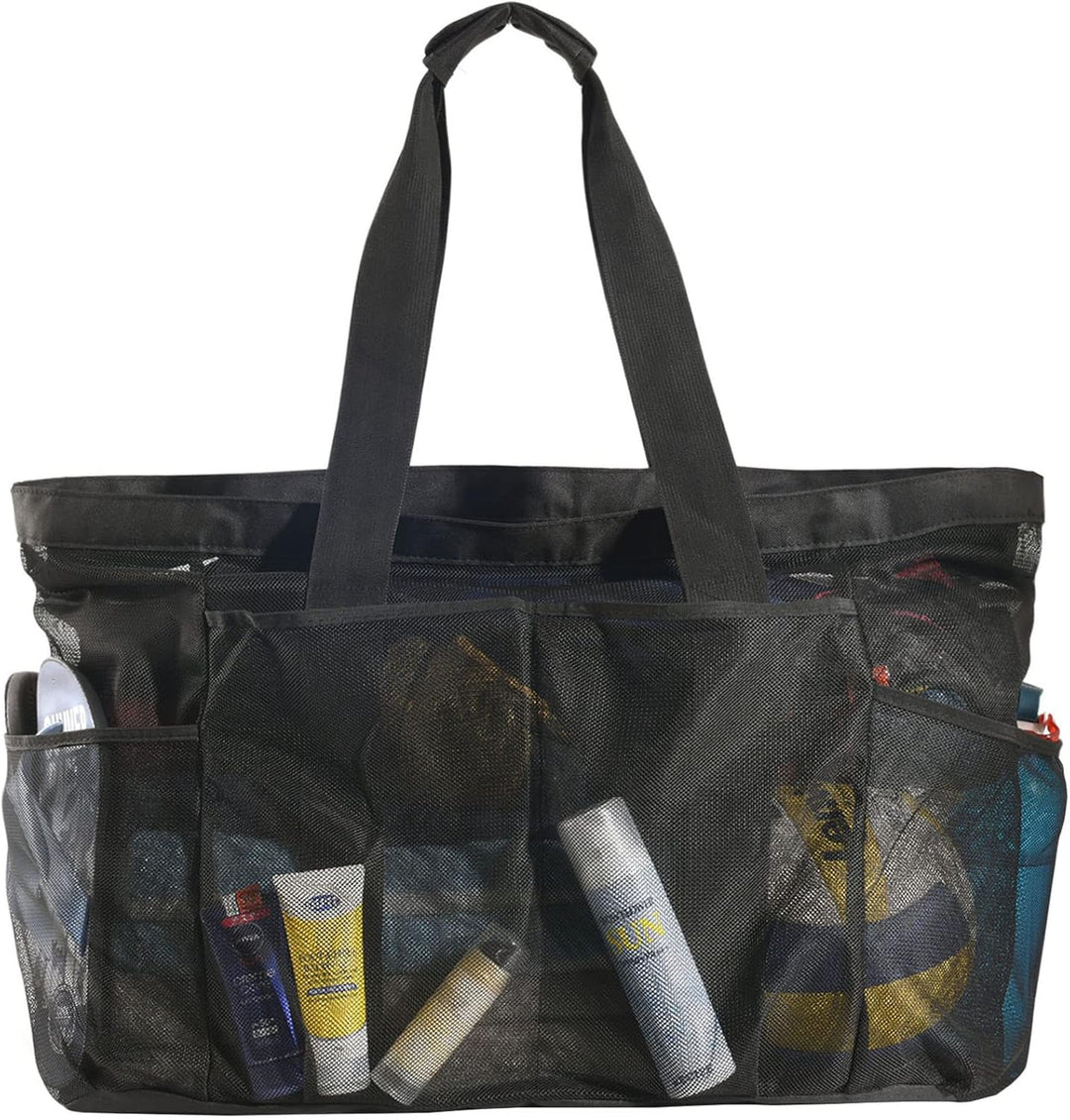 Ekstra stor mesh strandbag med glidelås – Sandfri carryall | Skanto