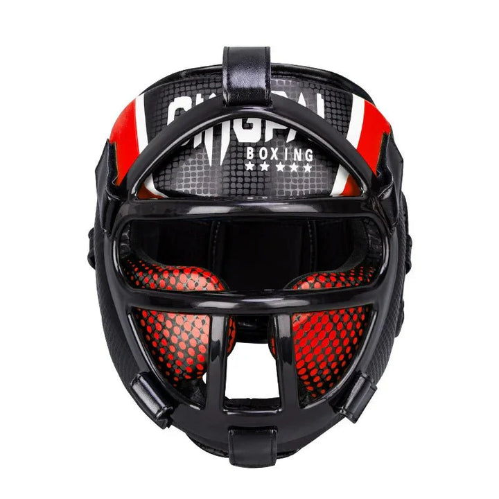 Skanto | Fightguard Premium Hovedbeskyttelse med Ansiktsmaske – Full Hode- og Ansiktsbeskyttelse for Sparring, Muay Thai, Taekwondo, og Kampkunsttrening
