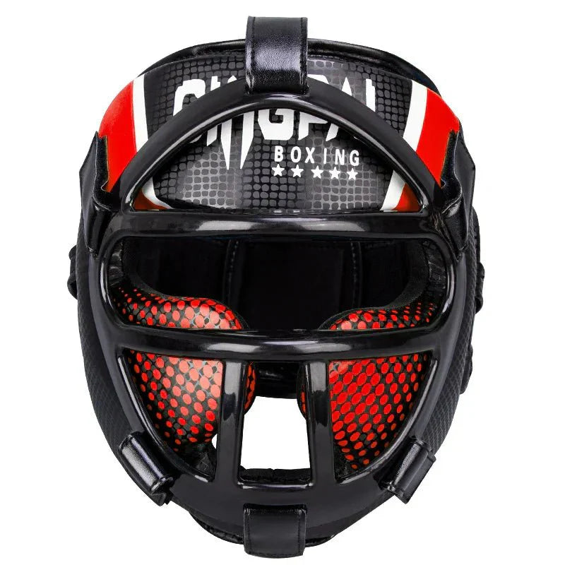 Skanto | Fightguard Premium Hovedbeskyttelse med Ansiktsmaske – Full Hode- og Ansiktsbeskyttelse for Sparring, Muay Thai, Taekwondo, og Kampkunsttrening