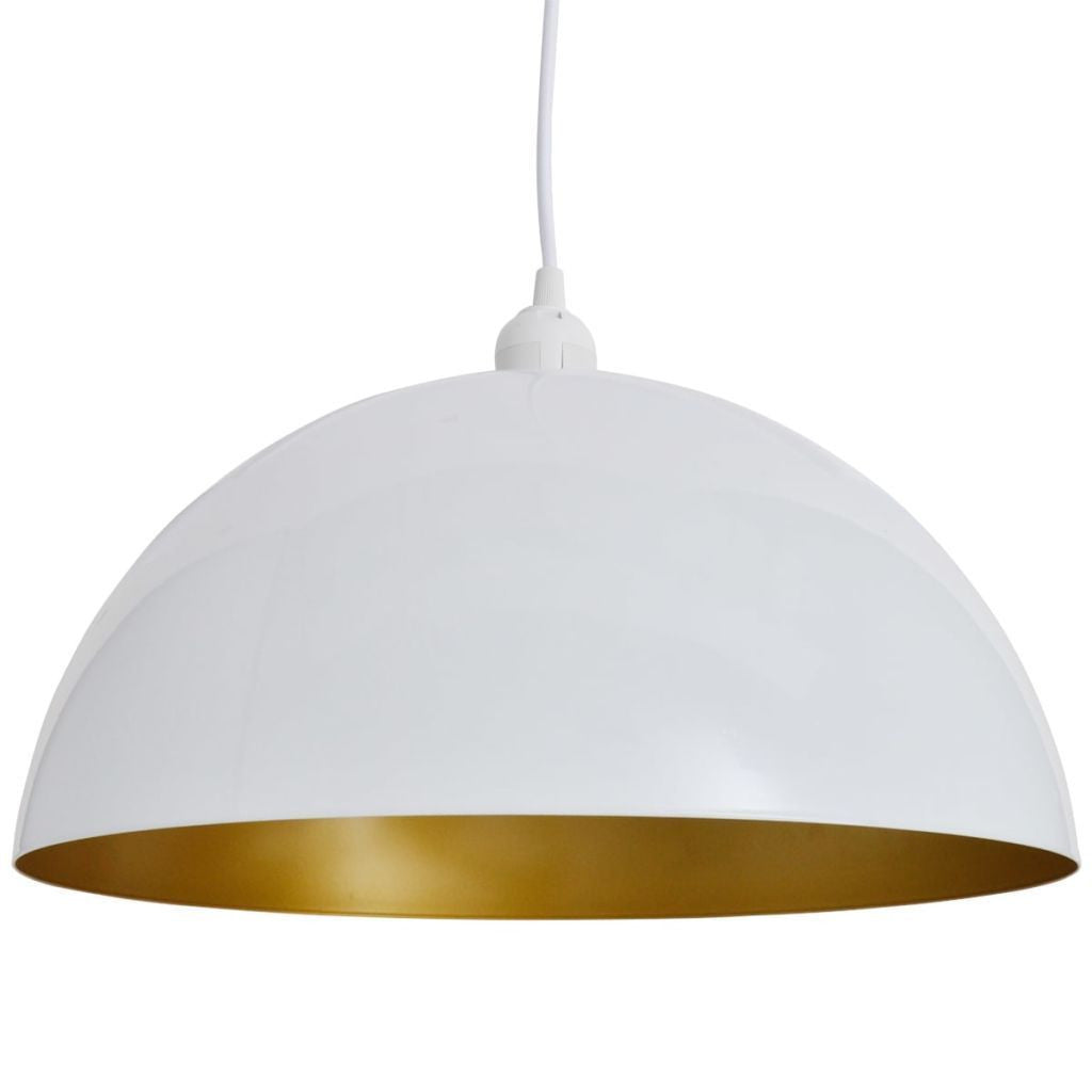 Sett med 2 halvkuleformede hvite taklamper