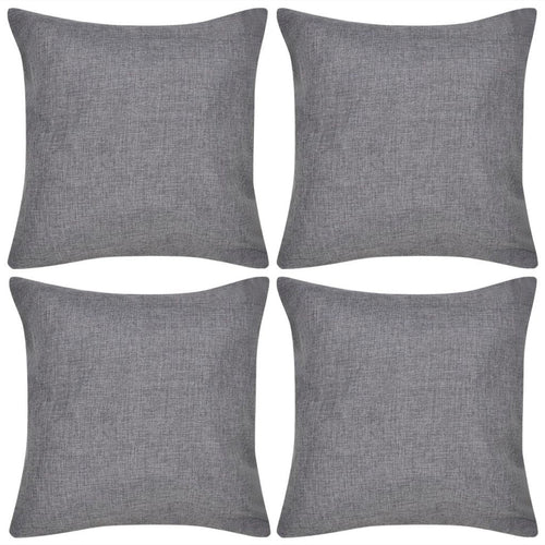 4 Antrasitt Linlook Putetrekk 50 x 50 cm
