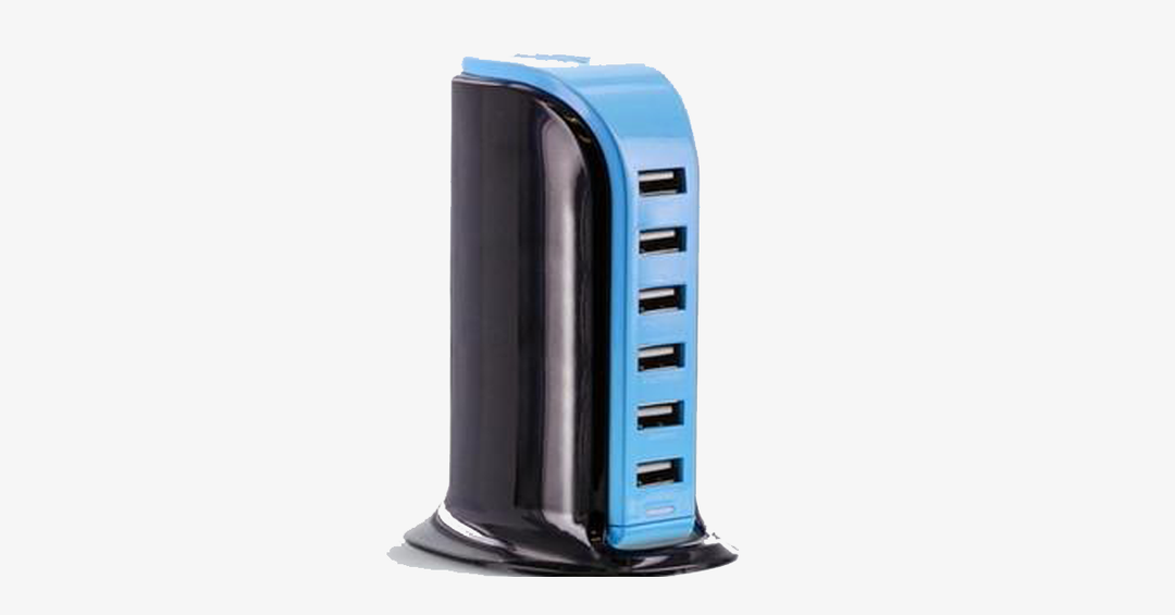 Skanto | Bærbar USB-ladestasjon – Lader 6 enheter samtidig!