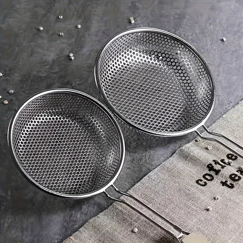 Fint Nett Rustfritt Stål Sil Trehåndtak Kjøkkenfilter Skje | Skanto
