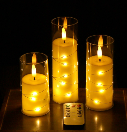 Skanto | Lysestake sett med realistisk LED-flamme