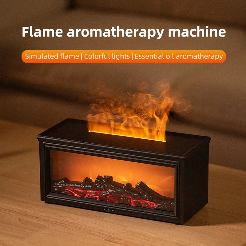 Skanto | FlameAura – Aromaterapi peisdiffuser med 7 LED-farger