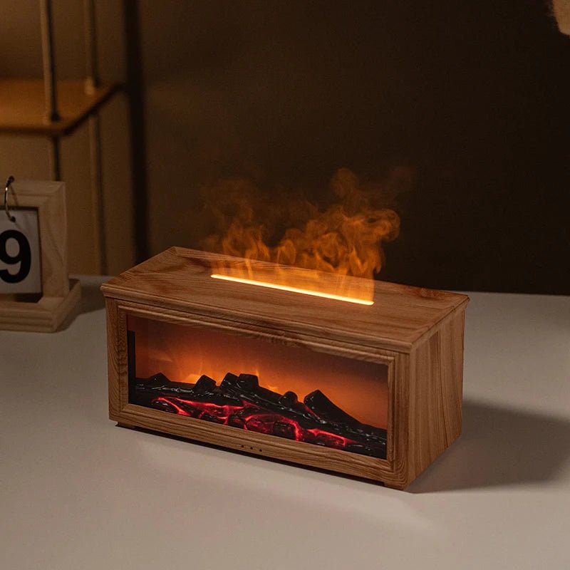 Skanto | FlameAura – Aromaterapi peisdiffuser med 7 LED-farger