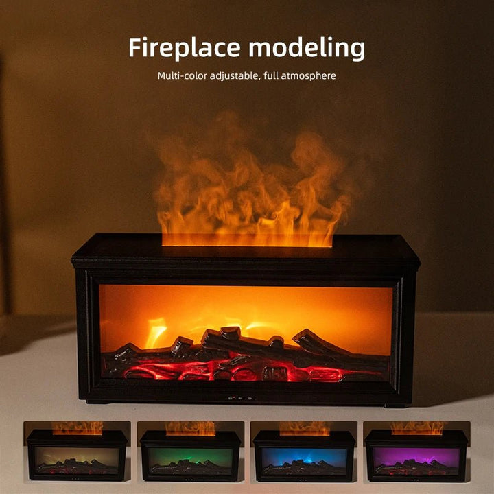 Skanto | FlameAura – Aromaterapi peisdiffuser med 7 LED-farger