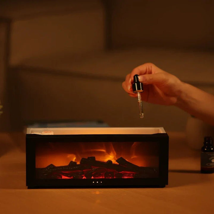 Skanto | FlameMist – Aromaterapi Luftfukter med Flammeeffekt og LED Lys