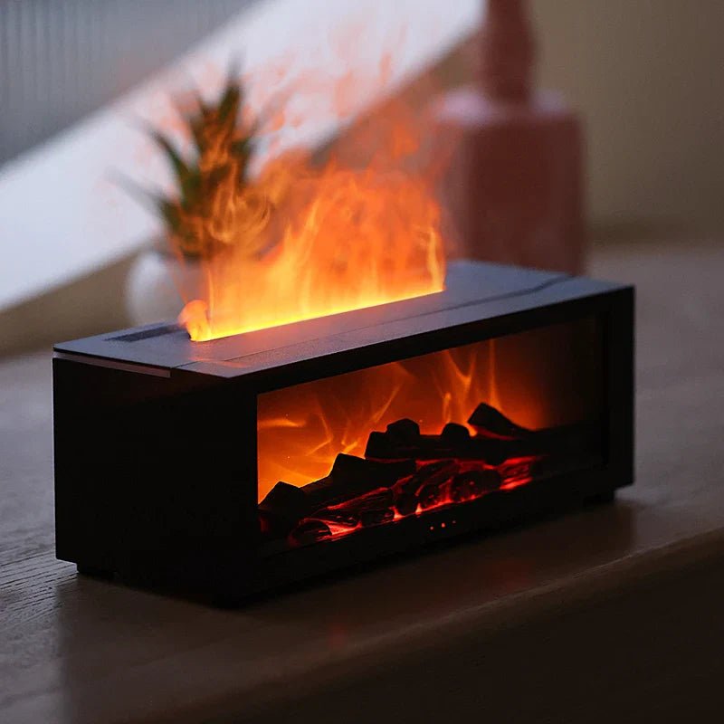 Skanto | FlameMist – Aromaterapi Luftfukter med Flammeeffekt og LED Lys