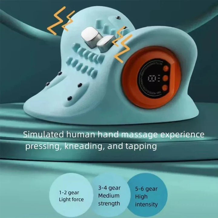 Skanto | Flexease Nakkemassasje – EMS-teknologi, Akupressur & Traction – Effektiv nakkesmerte lindring & Holdningsstøtte – Daglig 10-minutters avslapning