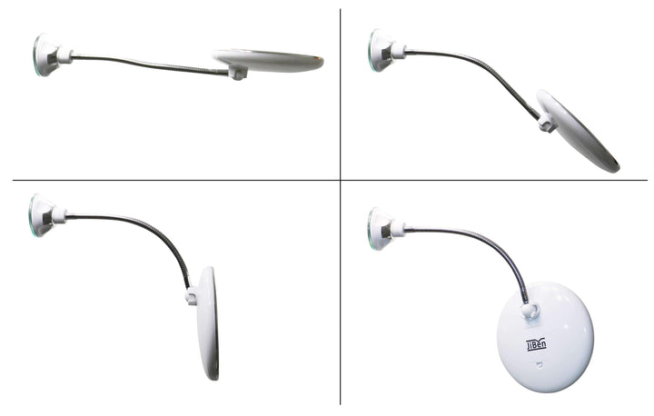 Skanto | ReflectFlex LED Forstørrelsesspeil med Fleksibel Gåsehals | 10x Forstørrelse | Dagslys LED | Kosmetikk-speil