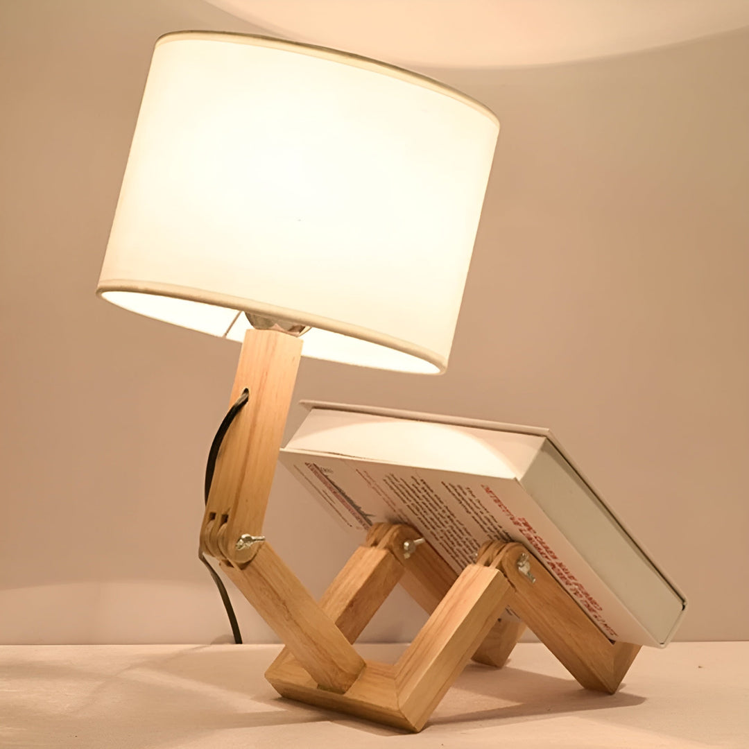 Skanto | Fleksibel Robot Skrivebordlampe laget av Massivt Tre – LumoBot