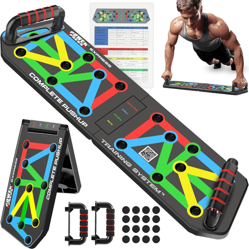 Flexifit Faltbares Liegestütz-Trainingsbrett – Über 30 farbcodierte Positionen – Ganzkörper-Krafttraining – Brust-, Arm- og Schultertraining