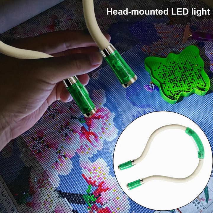 FlexiGlow – Fleksibel LED-Nackenlampe til Stricken, Basteln og Lesen