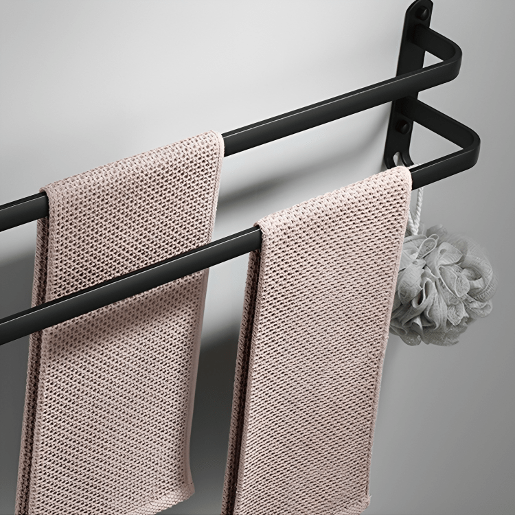 Skanto | FlexRack – Veggmontert Aluminium Baderomsregal med 3 Tverrbjelker