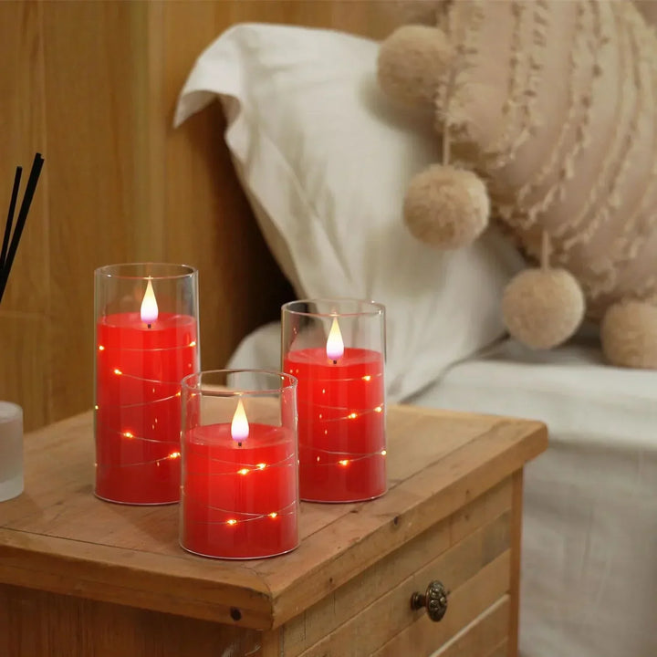 Skanto | Lysestake sett med realistisk LED-flamme