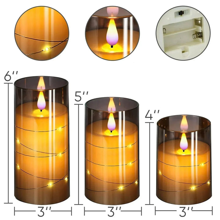 Skanto | Lysestake sett med realistisk LED-flamme
