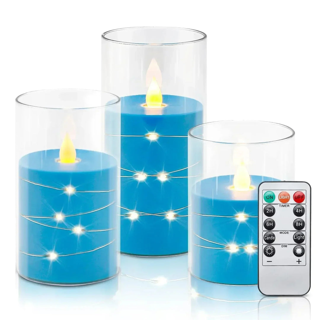 Skanto | Lysestake sett med realistisk LED-flamme