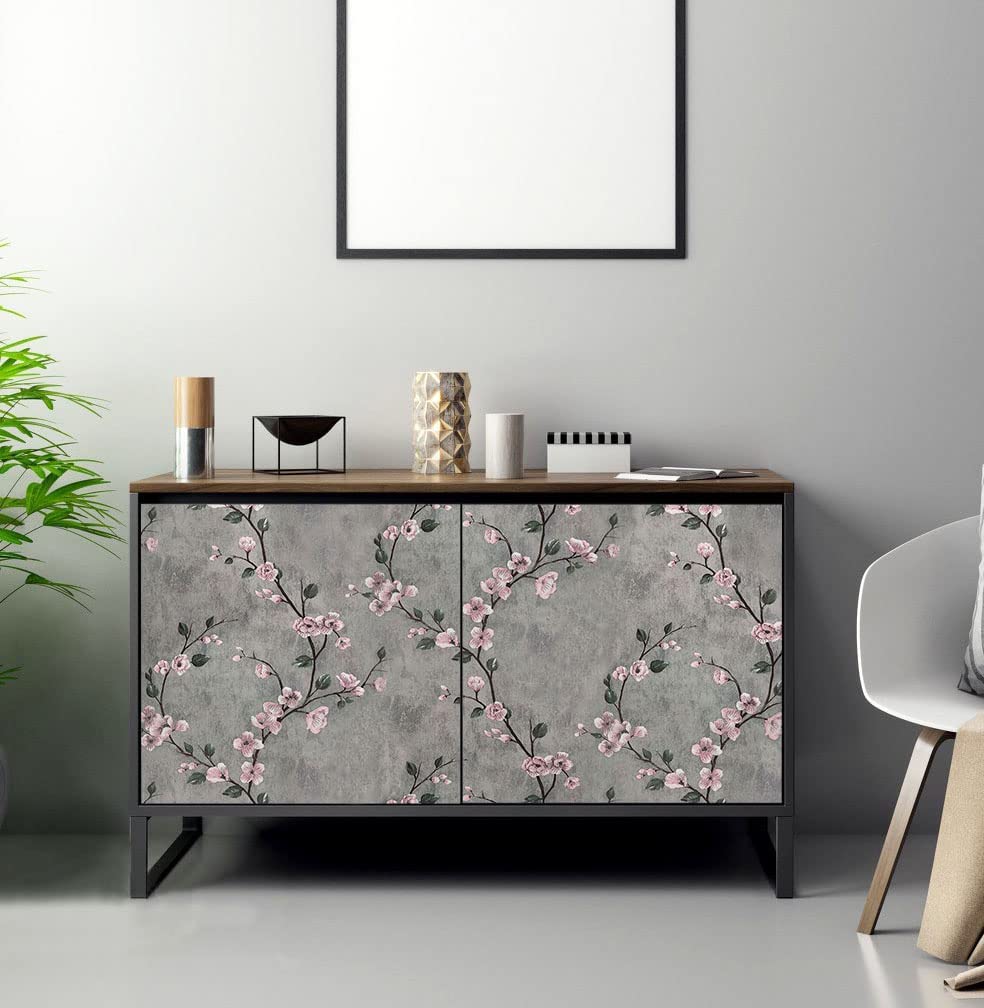 Blomster Tapet Grå Peel og Stick Blomst Selvklæbende Tapet | Skanto