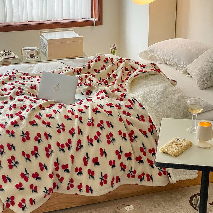 Fluffy Floral Plush Tykket Teppe for Koselig Komfort | Skanto
