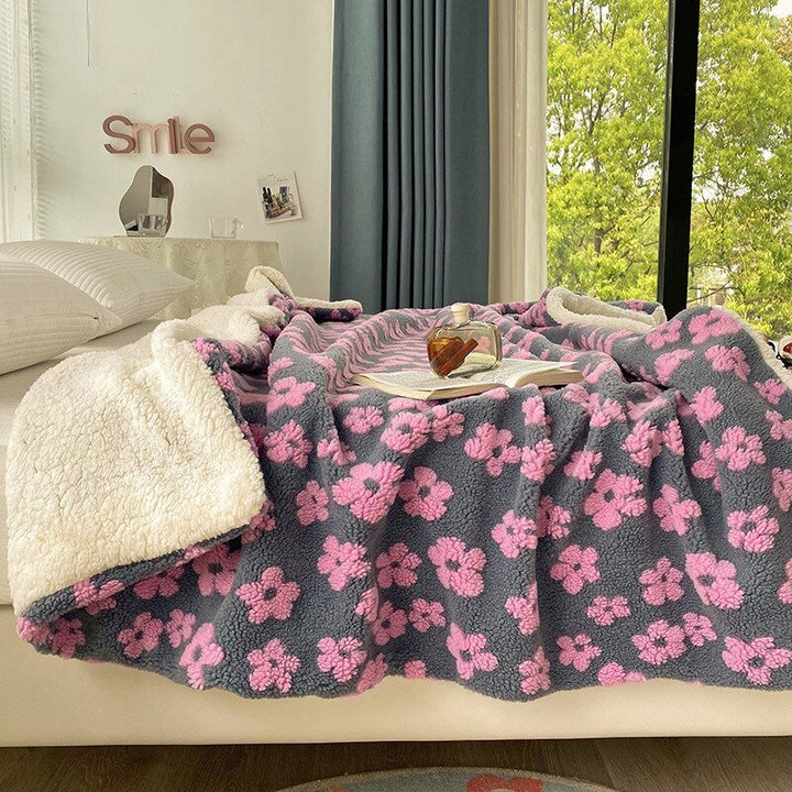 Fluffy Floral Plush Tykket Teppe for Koselig Komfort | Skanto