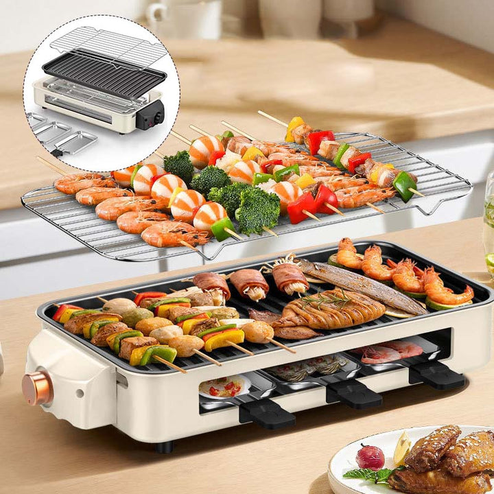 Skanto | Innendørs Røykfri Grill, Non-Stick Matlaging Avtagbar Plate