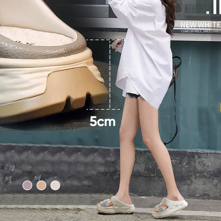 Skanto | Glitrende Rhinestone Hæl Sandaler