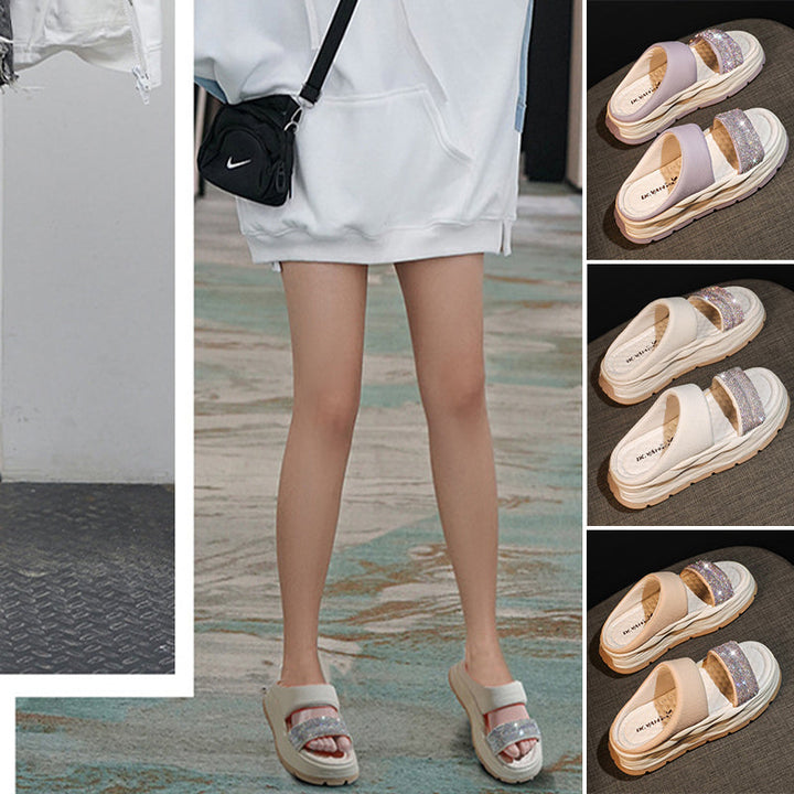 Skanto | Glitrende Rhinestone Hæl Sandaler