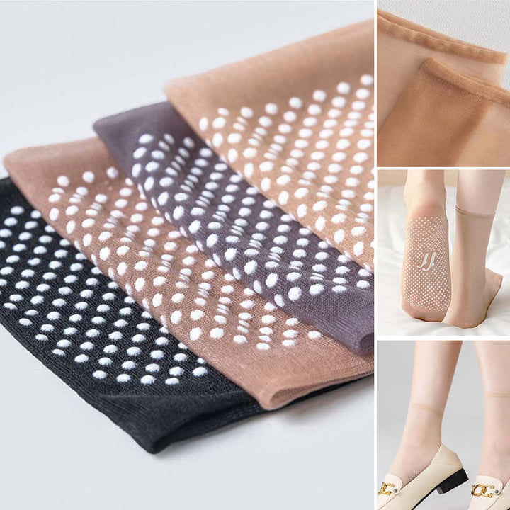 Skanto | Vår Sommer Usynlige Non-Slip Krystall Silke Sokker