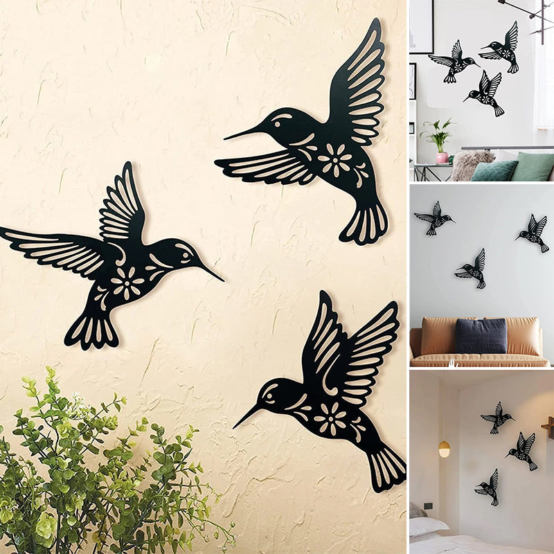 Skanto | Sett med 3 metall kolibriform wall art dekorasjon