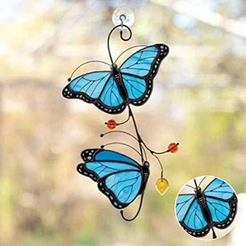 Flekkete Monarch Butterfly Glass Window Decor | Skanto