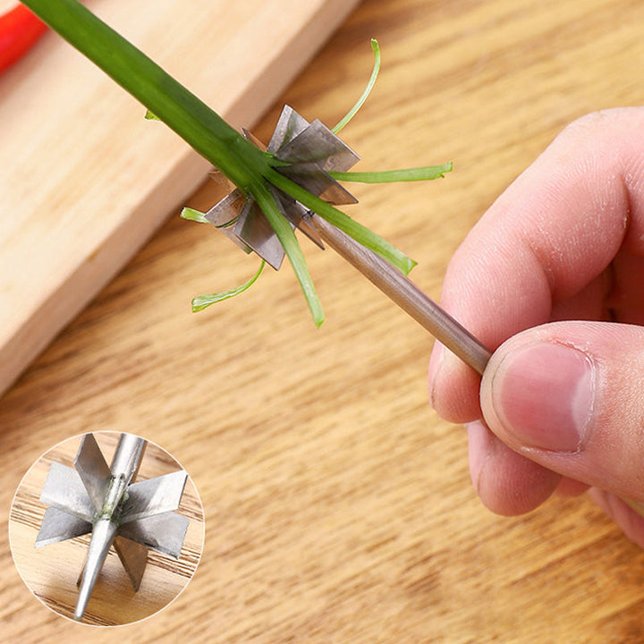 Rustfritt Stål Plum Blossom Løk Cutter | Skanto