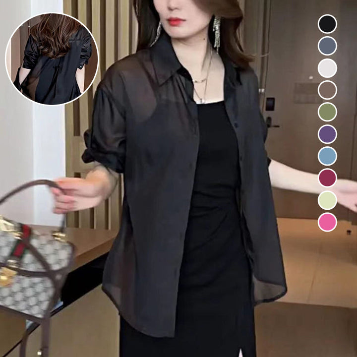 Sommerbluse laget av silke chiffon | Skanto