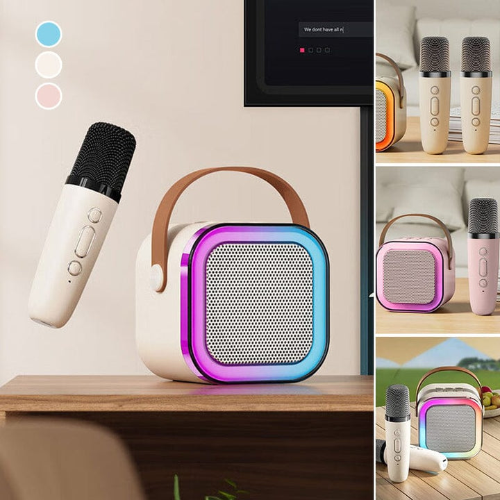 Mini karaoke maskin med trådløse mikrofoner | Skanto