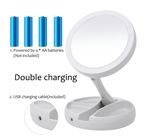 Folding LED Makeup Mirror | Skanto
