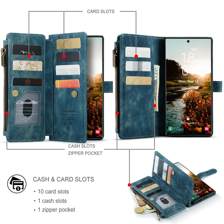 Skanto |  Lær Lommebok Deksel For Samsung Galaxy