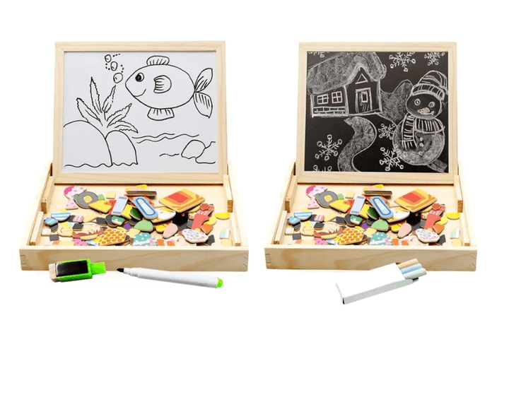 CreativeChalk Tavle - Magnetisk Dobbeltsidig Barnetavle Skanto