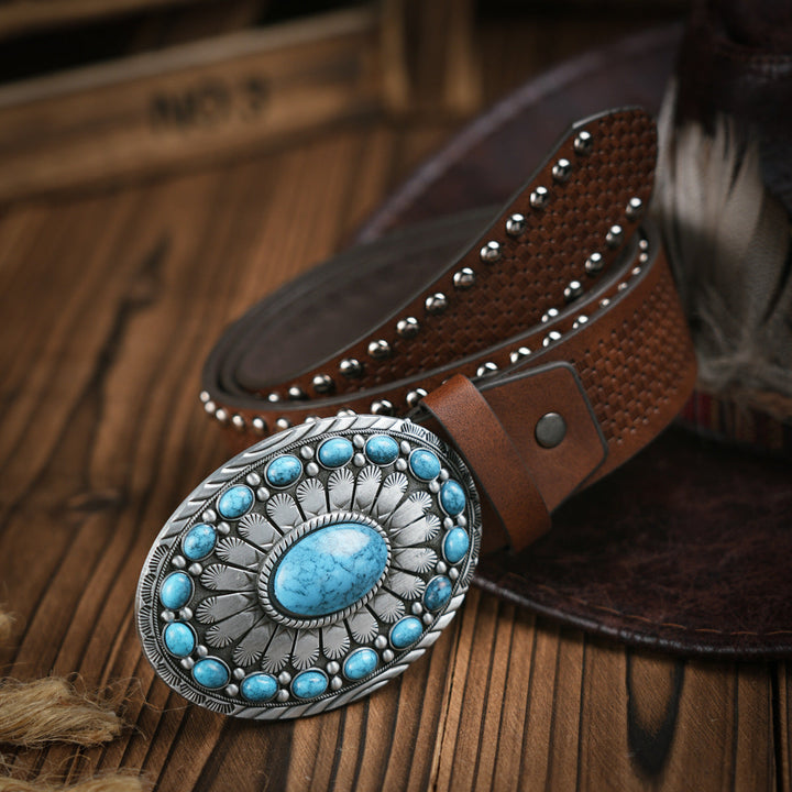 Skanto | Herrebelt | Westernstil | Vegansk skinn & Holdbar metallspenne